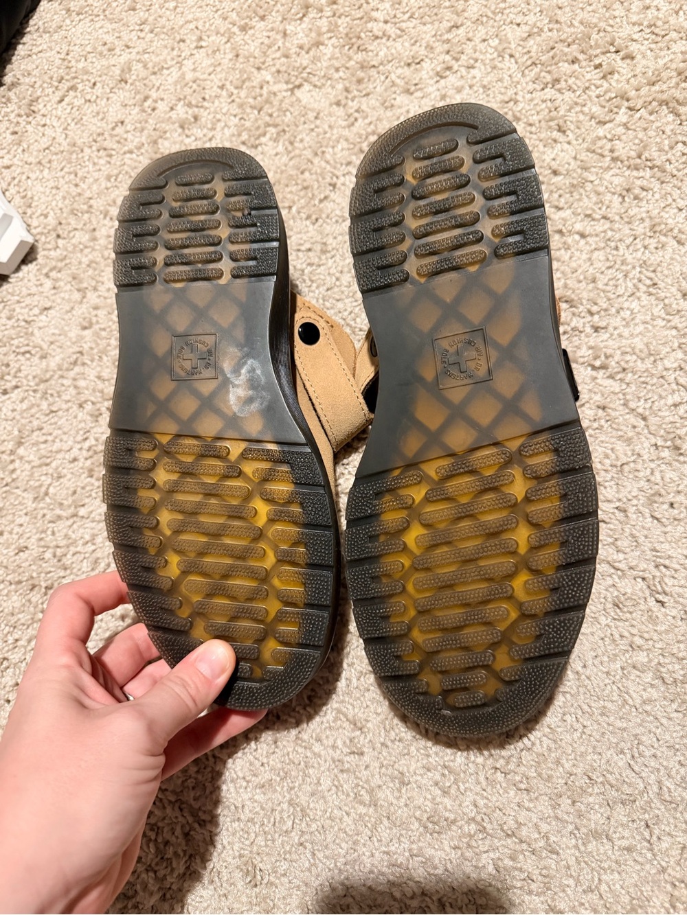 Dr. Martens Carlson - Tan Suede Clogs with Adjustable Strap - Picture 5 of 5